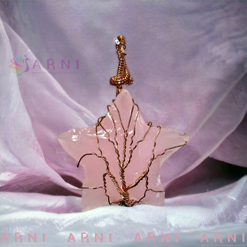 Colgante Estrellita Cuarzo Rosa