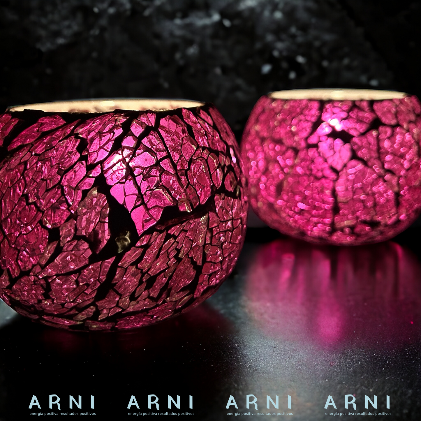 Porta Vela Candelabro - Modelo Rosado - Hecho en India (Pack de 2)