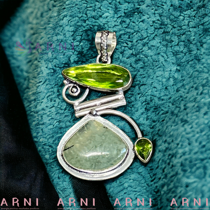 Colgante Prehnita y Peridoto Verde